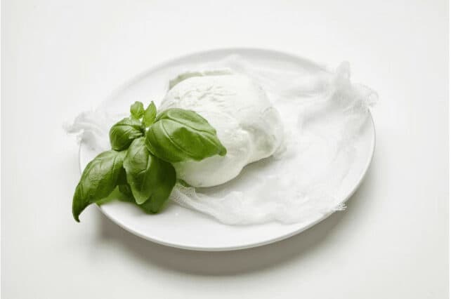 burrata fresca con basilico