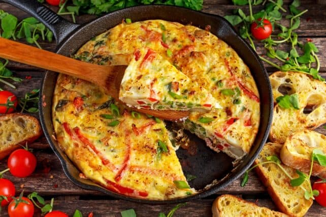 frittata ai peperoni e alle melanzane