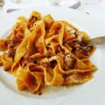 piatto di maltagliati al ragù di chianina