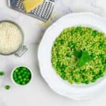 piatto di risotto ai piselli