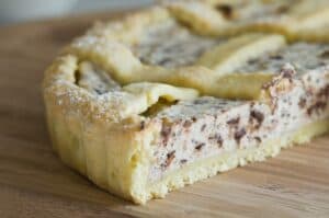 torta di ricotta con gocce di cioccolata