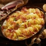 pirofila con tortino di patate e prosciutto