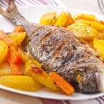 orata al forno alle erbette con patate